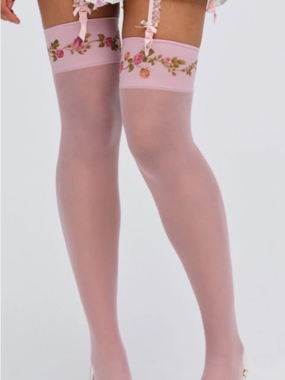 For love and lemons rose vine thigh high stockings